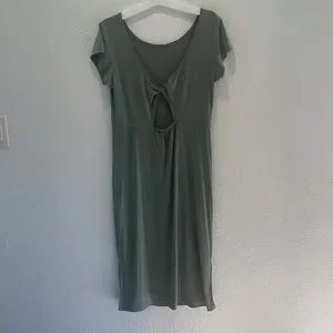green emerald velvet dress Z-Supply Rowan Textured Knit Cabana Green Dress